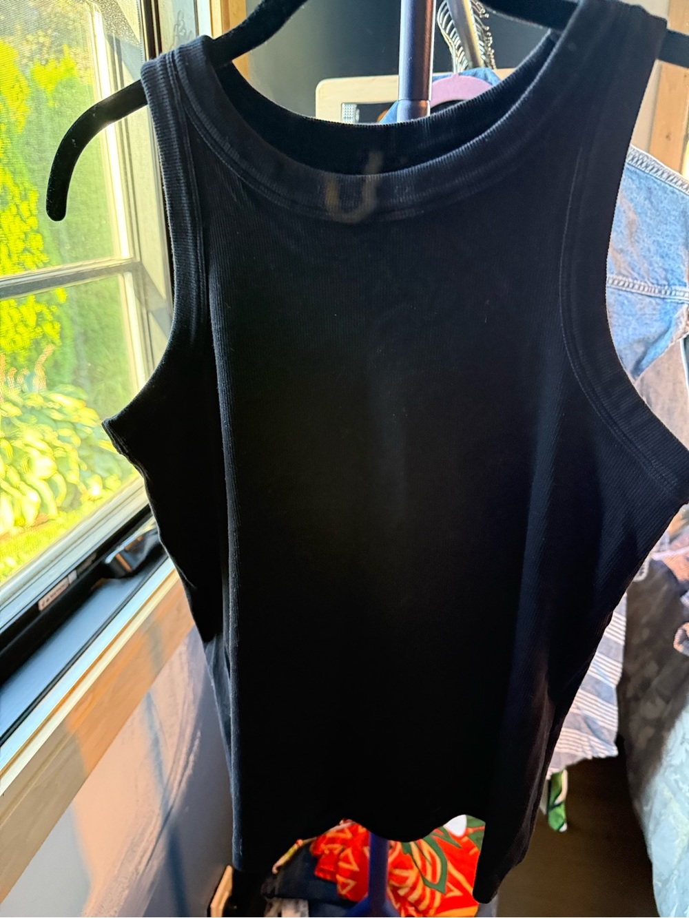 LOFT Black Ribbed Tank Top